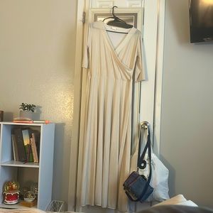 Tan shimmery maxi dress